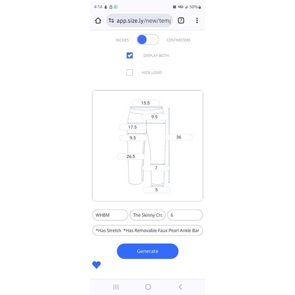 WHITE HOUSE BLACK MARKET The Skinny Crop Blue Medium Wash Embellished Ankle Wm 6 - Picture 2 of 12